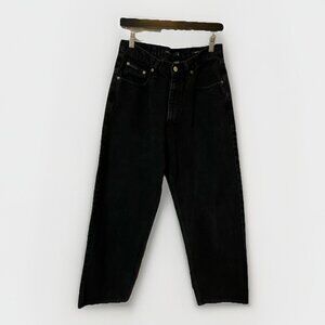 Y2K Calvin Klein‎ Easy Fit Jeans Womens 32 Black Tapered High Rise Cropped
